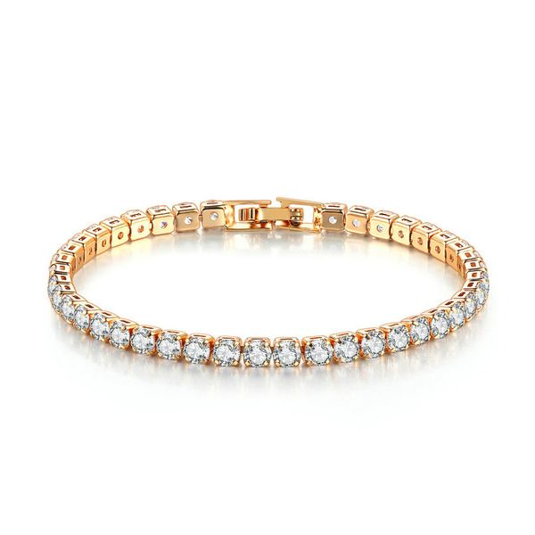 Swarovski Bracelets femininos Bracelete de charme homens azuis esmeralda rosa cúbico zircônia hiphop Sier Gold Jewelry Diamond One Row Hip Hop Crystal