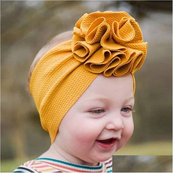 Stirnbänder Tuch Mais Blume Kinder Stirnband Einfarbig Baby Haarband Headwraps Kleid Mode Will Und Sandy Schwarz Weiß Gelb rot Dh5Af