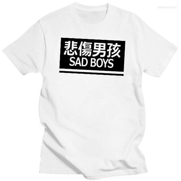 Camisetas masculinas Chinês Sad Boys Letter Cotton BeiShangNanHai Print Shirt Funny Personality Pure Homme Respirável Tee