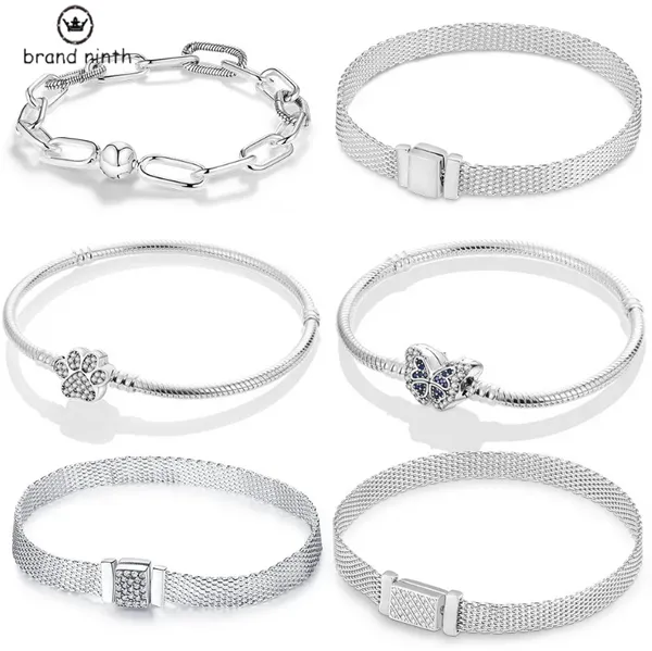 Otantik Fit Pandora Bilezik Takılar Boncuk Kolye Diy Me Bilezik Fit Marka Me Charm Boncuklar Moda Sonsuzluk Knot Kadın Femme