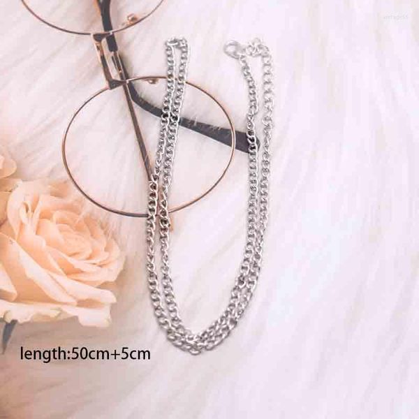 Correntes 10pcs Link Cable Chain Necklace Silver Color DIY Making Jewelry Findings 50cm Long Size: 3.5x2.5mm