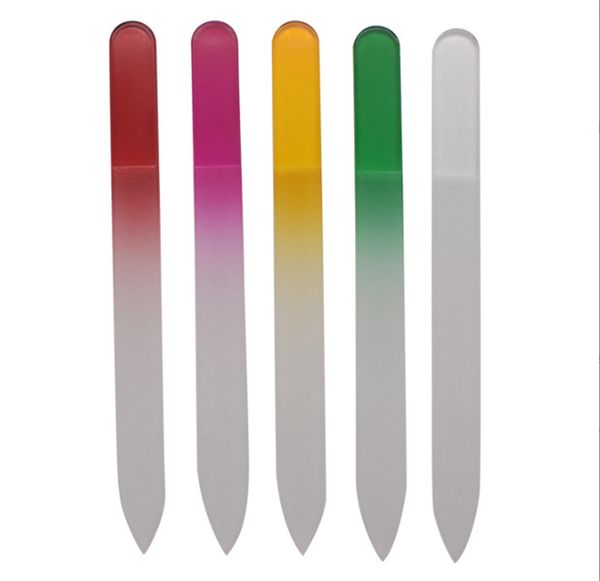 Lime per unghie in vetro colorato Tampone per file in cristallo durevole Strumento per la cura delle unghie Strumento per smalti UV per manicure JL7784