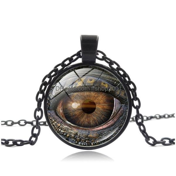 Collane con ciondolo Dragon Eye Time Collana con pietre preziose Sier Bronze Cabochon in vetro per donna Uomo Gioielli di moda Drop Delivery Pendenti Dhthl