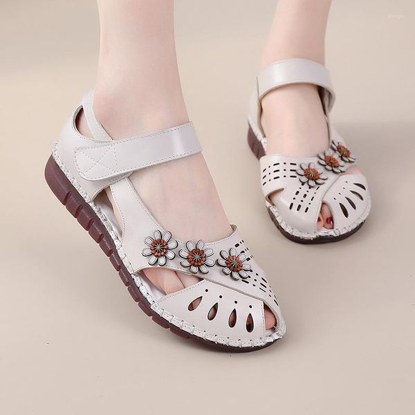 S Sandalen flache Frauen Sommer atmungsaktiven Boden ethnisch stil