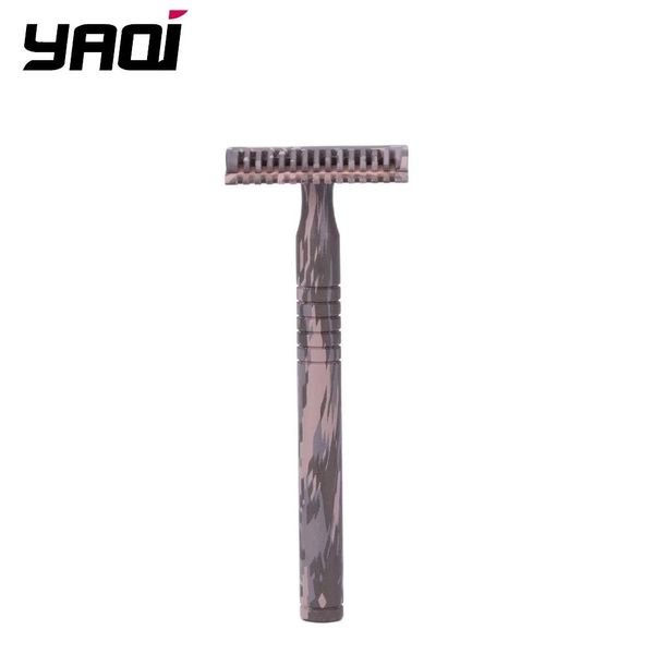 Blades Yaqi Camouflage Color Brass Handle 3 PCS Men Safety Razor