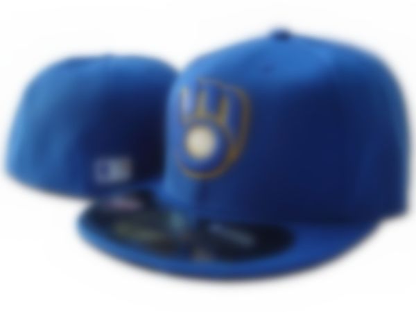 Горячие пивовары Milwaukees установили кепки хип-хоп шляпы бейсболки для взрослых для мужчин Женщины с полным закрытым H8-6,7