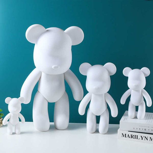 Action Toy Figure Fluid Violet Bear White Body Decoration Bearbricks DIY Diamond Graffiti Rabbit Model Desktop Parent Child