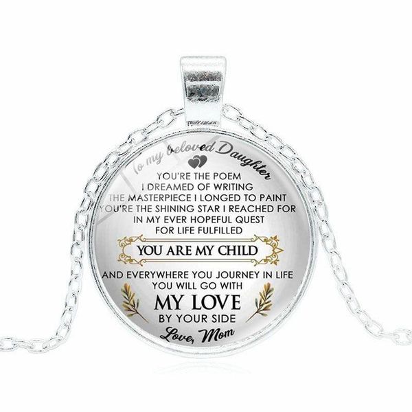 Collane con ciondolo My Love Child Collana Lettera Mother Father Glass Cabochon Gioielli di moda Will And Sandy Drop Ship Delivery Pendan Dhee3