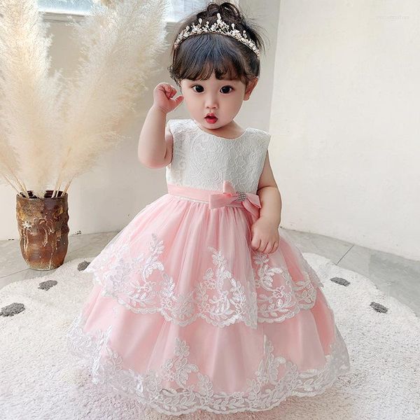 Mädchen Kleider Rosa Prinzessin Kleid Europa Herbst Outfit 1-4 Jahre Alt Kleinkind Sommer Rot Mädchen Ärmelloses Vestido OGF224459