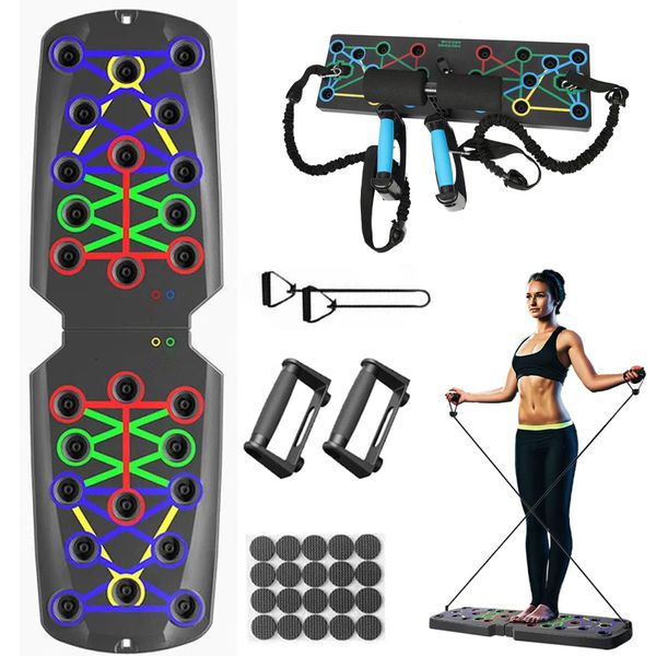 Push-up Stand Pieghevole Push-up Board Potenziamento muscolare addominale multifunzionale Allenamento muscolare Palestra Sport Attrezzatura per il fitness portatile 230606