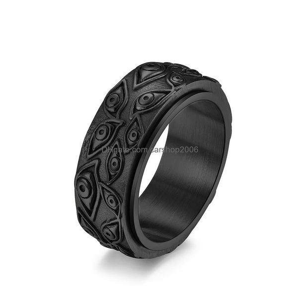 Bandringe Auge Gottes Edelstahl Drehbarer Ring Finger Vintage Spinner Für Frauen Männer Hip Hop Schmuck Will Und Sandy Drop Liefern Dh3Qb