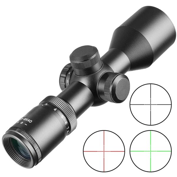 Tactical-3-9x40Compact Optics Scope Mildot/Rangefinder Retículo Red and green luminescent Hunting Riflescopes Cross Pocket mirror