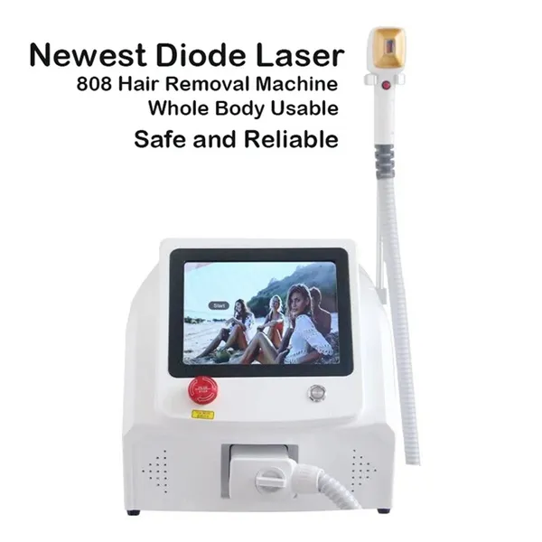 Máquina de depilação permanente a laser de diodo indolor três comprimentos de onda 808 nm 755 nm 1064 nm
