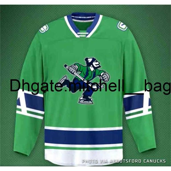 MMAG C202 Johnny Canuck AHL 2021 Özel Hokey Jersey Herhangi bir sayı ve isim Erkek Kadınlar Gençlik hepsi dikişli