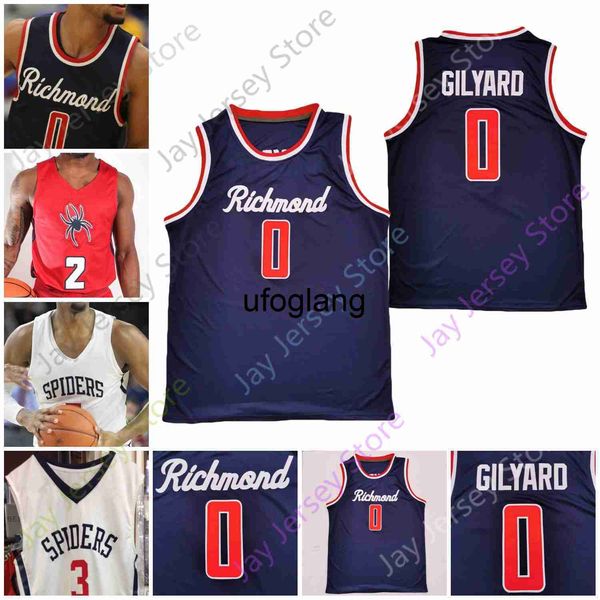 Coe1 Custom 2021 Richmond Spiders Basketball Jersey Колледж NCAA Джейкоб Гилярд Ник Шерод Блейк Фрэнсис Натан Кайо Грант Голден Джонни Ньюман Коннор Крэбтри