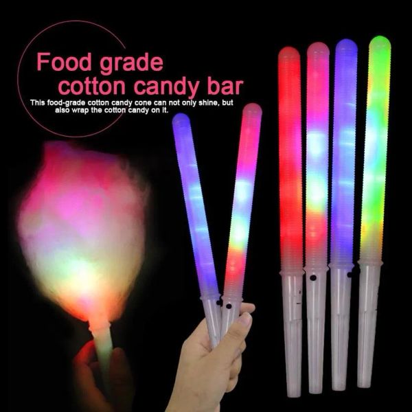 Cones de Luz de Algodão Doce Colorido Brilhante Luminoso Cone de Marshmallow Vara Lembrancinhas para Festa de Halloween Fornecimento de Natal Cor Piscante F0628