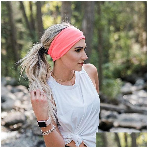 Stirnbänder Einfarbig Yoga Sport Stirnband Schweißband Kapuze Gym Work Out Fitness Radfahren Laufen Kopfbänder Snood Für Frauen Männer Mode DHS1F