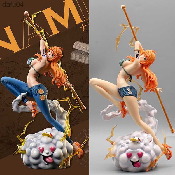 Figura One Piece Nami Anime Figura Iu Popmax Sexy Hentai Estatueta 28cm Pvc Estátua Colecionável Modelo Boneca Quarto Decora Brinquedos L230522