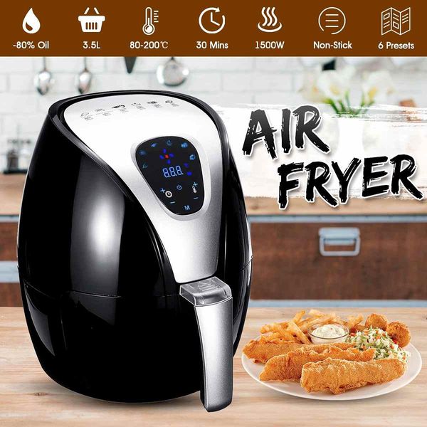 Fryers 220 V AIR AIR FRYER multifunzionale per la salute digitale Timer a basso contenuto di olio a basso contenuto di grassi 6 alimenti preimpostati al cibo preimpostata arrosto di friggitrice