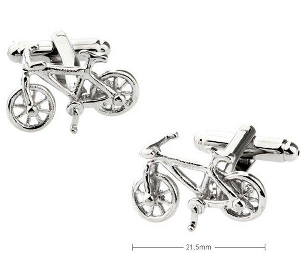 Manschettenknöpfe Neupreis Einzelhandel Qualität Knopf Für Männer Silber Farbe Kupfer Material Fahrrad Stil Manschettenknöpfe abotoadura 230605