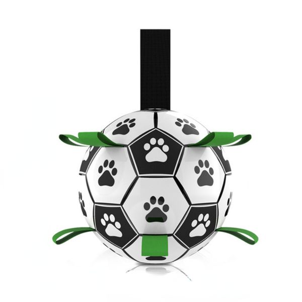 Dog Toys Soccer Ball с Grab Tabs Интерактивные игрушки для щенков для перетягивания войны с домашними играми для домашних животных долговечные собачьи шарики для средних больших собак