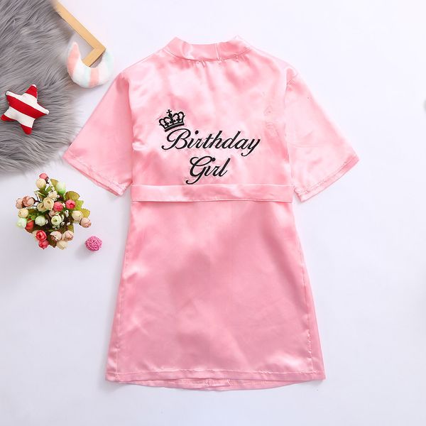 Pijama infantil bebê criança seda sólida quimono cetim roupões de banho aniversário meninas roupa de dormir vestido de noite camisola roupas de festa de aniversário 230605