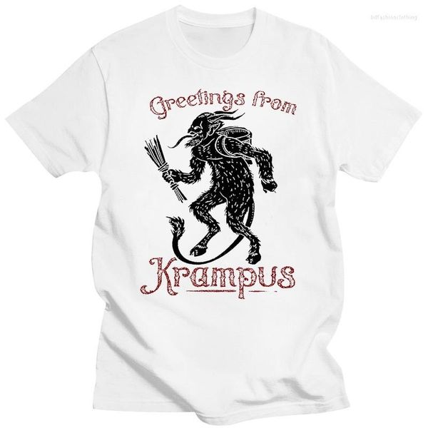 Camisetas masculinas Greeting's From Krampus - Camiseta (SB) Folclore impertinente de Natal