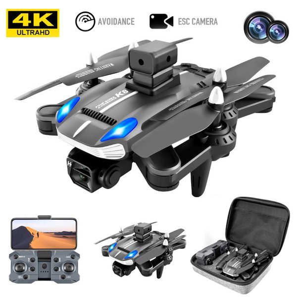 Intelligente Uav K8 Drone 4K professionale HD ESC Dual Camera Obstacle Avoidance pieghevole Quadcopter RC elicottero giocattolo regalo 230605