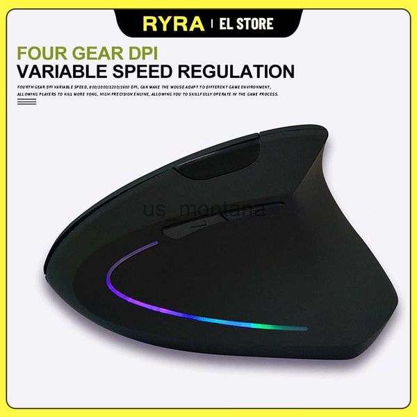 Mouse RYRA Mouse verticale ergonomico 24G Wireless Mano destra sinistra Mouse da gioco per computer 6D USB Mouse ottico Gamer Mause per PC portatile J230606