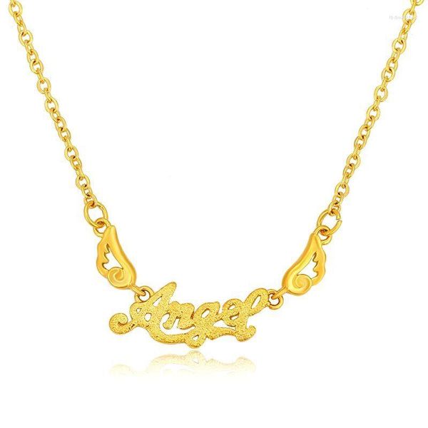 Anhänger-Halsketten XP Jewelry --- Buchstaben-Engel für Damen, rein vergoldet, nickelfrei