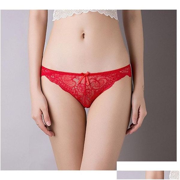 Mutandine da donna See Through Womens Lace Vita bassa Bikini Slip Panty Biancheria intima sexy Lingerie Under For Slim Abbigliamento donna Drop Del Dhyqr