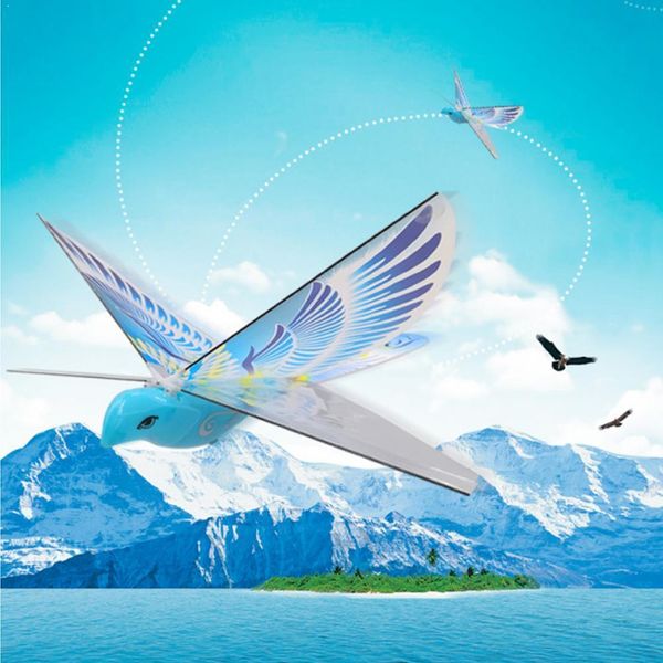 ElectricRC Animals 360 Graus 24GHz Flying RC Bird Toy Birds Simulation Flapping Wing For Kids Led Model 230605