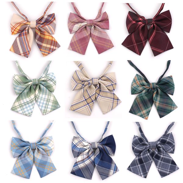 Krawatten Feminin Plaid Bowtie Casual Fliege Für Frauen Uniform Kragen Butterf Bowknot Erwachsene Check Cravats Mädchen Bowties 230605