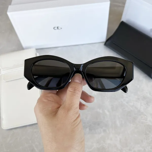 2023 Novo Arco Triunfal Designer Óculos De Sol Para Homens Mulheres Lisa Mesmo Estilo Poligonal Óculos De Sol De Borda Estreita Armação Prancha