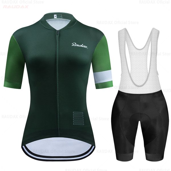 Set di maglie da ciclismo Raudax Women's 2023 Team Abbigliamento Quick Dry Racing Sport Mtb Bicycle Bike Uniform Triathlon 230605