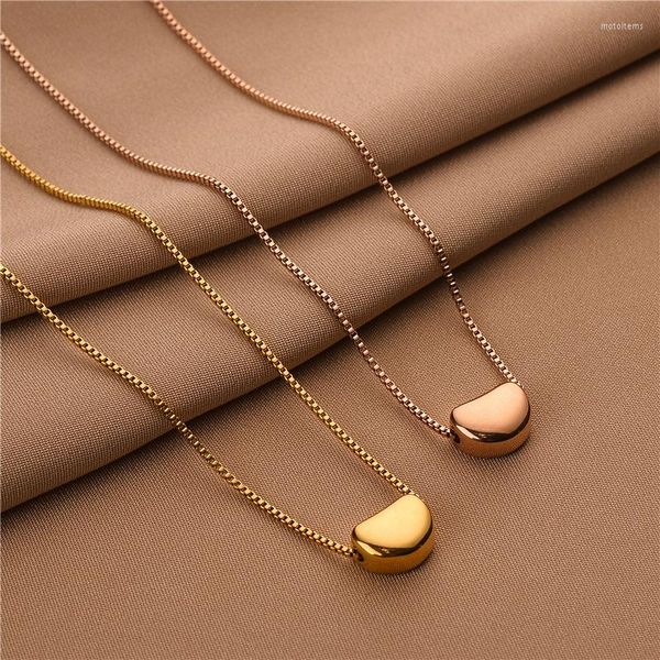 Ketten 2023 Designer Korea Titan Stahl Vintage Akazienbohnen Anhänger Choker Halskette für Frauen Charme Schmuck Party Mädchen Kawaii