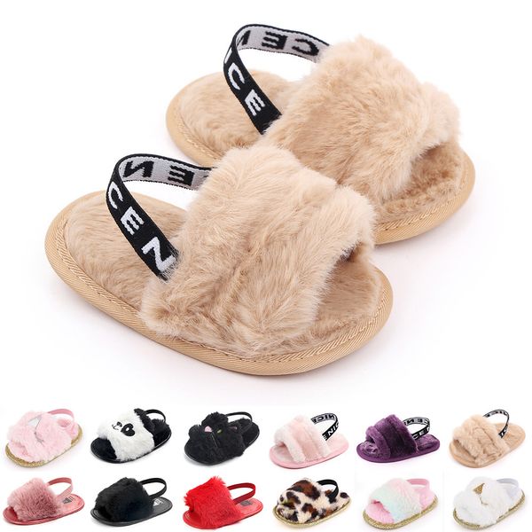 Baby Mädchen Schuhe Fluff Kleinkind Mädchen Schwarz Neugeborenen Anti-Slip Weiche Sohle Infant Junge Erste Wanderer Baby Kleinkind Krippe schuhe