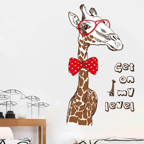 Adesivos de parede moda girafa grande adesivo animal decalques decoração para casa quarto diy mural papel de parede removível
