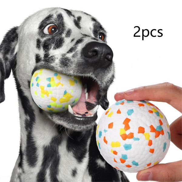 Brinquedo para cachorro de estimação super resistente a mordidas bola leve mastigável ETPU bola alta elástica interativa jogando pipoca brinquedos para cães acessórios