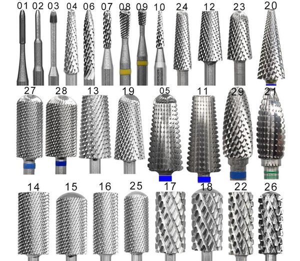 Nail Art Equipment NAILTOOLS Muitos tipo de promoção de vendas Carbide Tungsten barril haste estável Acessórios Cortador pedicure brocas de fresagem de unhas 230606