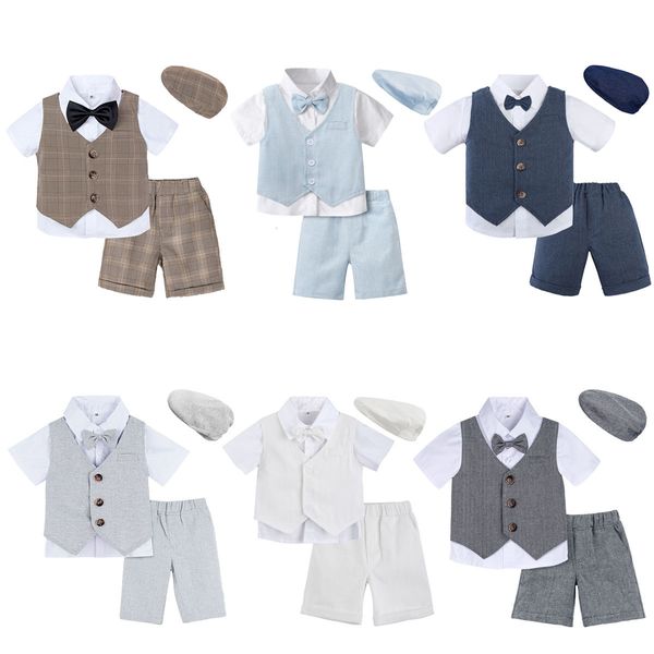 Kleidungssets Baby-Jungen-Hochzeitsoutfit für Kinder, formelles Anzugset für die Taufe, kleiner Gentleman-Geburtstagsfeierkleidung, Kleinkind-Smokingkostüm 230605