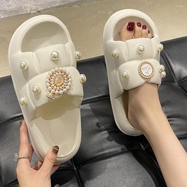 Pantofole Summer Women Beach Fashion Sandali con perle Outdoor Indoor Antiscivolo Ladies Slides Platform Shoes Ks151