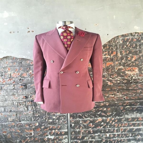 Herrenanzüge Rosa Zweireiher Blazer für Männer Luxus-Abendkleider 2023 Italienischer Herren-Vollschlankanzug 2-teiliges Set für Männer Klassisch