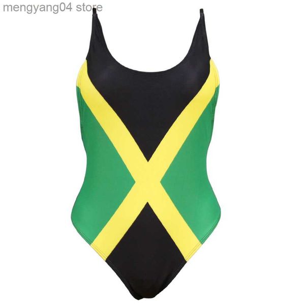 Roupa de banho feminina Frete grátis sexy Caribe Jamaica bandeira One Piece maiô maiô tamanho M L XL XXL T230606