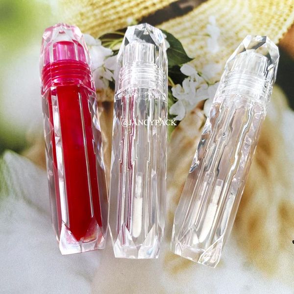 Aufbewahrungsflaschen, 2 ml, Diamant-klarer Kunststoff-Lipgloss, leere Tube, kosmetischer Lipgloss-Behälter, Verpackung aus Kristall