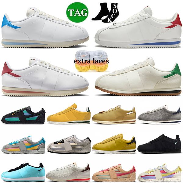 2023 Fashion Union LA X Cortez x Sapatos Casuais Masculino Feminino Plataforma OG Sp Union Vivid Sulphur Tênis Com Meias LonBlack White Gorge Green Off Jogging Trainers