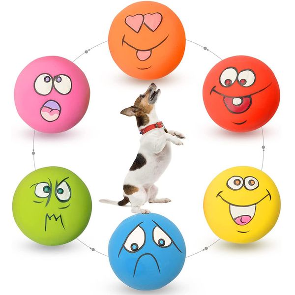 6 Stück Latex-Quietschspielzeug für Hunde, weiches Gummi-Hundespielzeug, Kau-Quietschspielzeug, Apportierspielbälle, Spielzeug für Welpen, kleine Haustiere, Hundezubehör