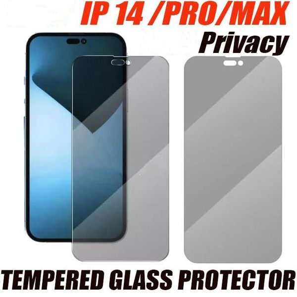 Privacy Tempered Glass Anti-Spy Screen Protector Full Cover Flim für iPhone 15 14 13 12 Mini 11 Pro Max X XS XR 7 8 6 Plus mit Tasche