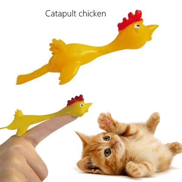 Galinha Catapulta, Brinquedo Novo para Gato, Brinquedo Interativo para Gato, Escova de Dentes Macia e Limpa, Gato Mastigador, Brinquedo Molar, Dinossauro