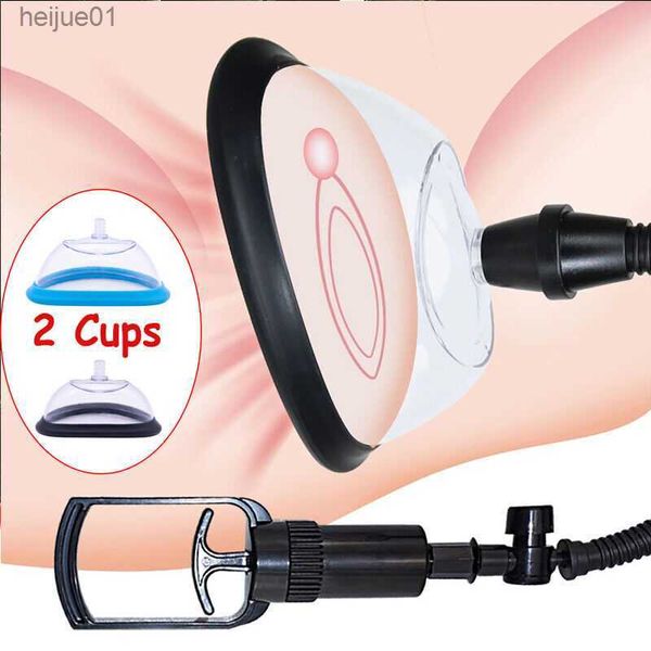 Pompa per fica manuale Massaggiatore per seno femminile Ventosa per clitoride vaginale Copertura per pompa a vuoto allargata Stimolatore per capezzoli Giocattolo per adulti L230518